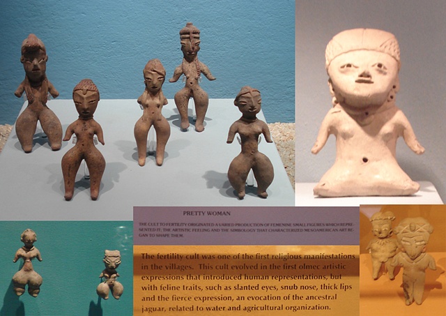 Ancient Mujeres Bonitas on exhibit at the Museo Amparo, Puebla, Mexico