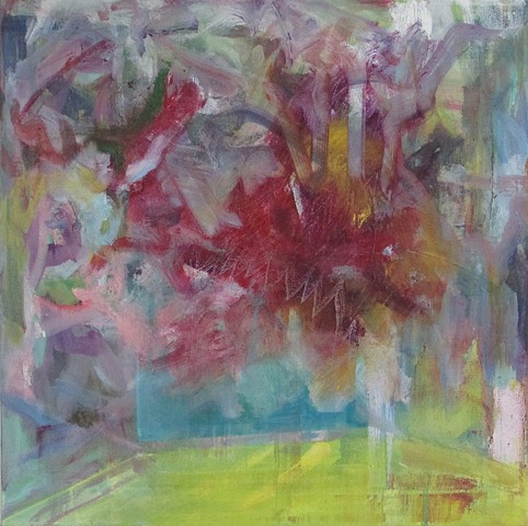 Abstract floral oil painting 