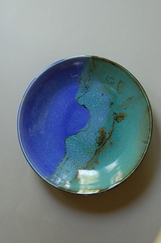 LCF Plate of Blue & Green Porcelain