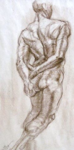 Male Back View 
Life Drawing