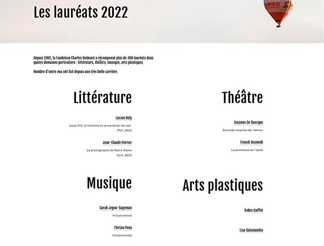 Lauréate/Prizewinner, Prix Charles Oulmont pour les arts plastiques 2022