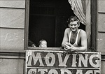 Helen Levitt

New York City, 1940. 
[Man in undershirt leaning out of window]