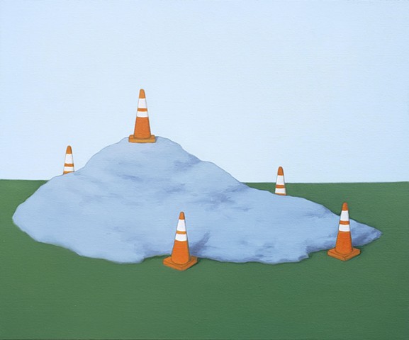 Five Safety Cones and a Pile of Gravel