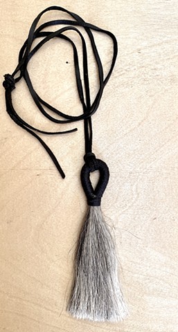 Indigo Horsehair Tassel Necklace
