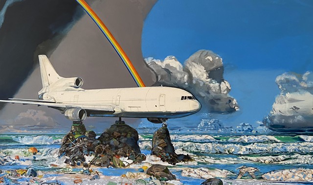 Fantasma jet on crumbling island