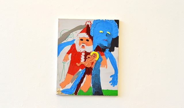 Santa with Blue Doll