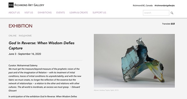 God in Reverse: When Wisdom Defies Capture at Richmond Art Gallery 2020
