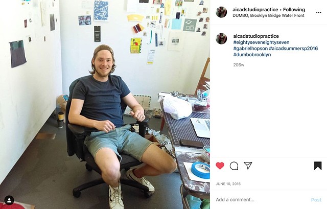 Instagram post from AICAD Summer Studio Residency