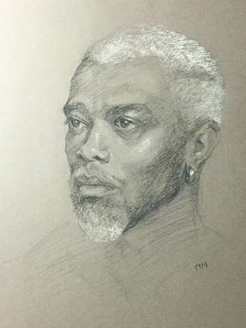 Charcoal and White Chalk portrait on paper