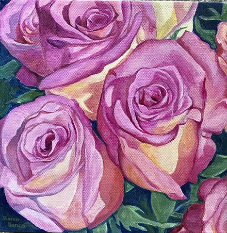 Pink Roses-Acrylic
