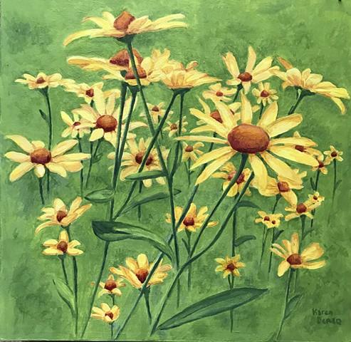 Yellow Wildflowers-Acrylic