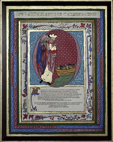King Arthur Sets The Children Adrift  - 2018  after Master of St Benoit's workshop France 1310 