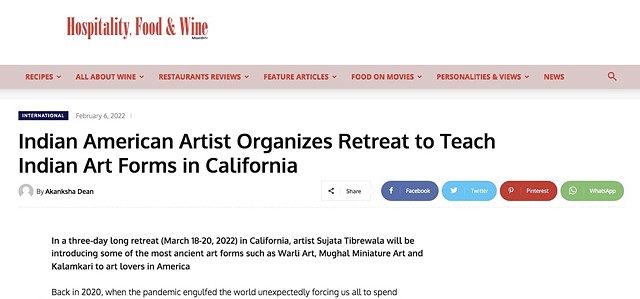 Indian American Artist Organizes Retreat to Teach Indian Art Forms in California