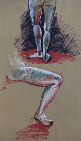 drawing of female legs by Chris Mona