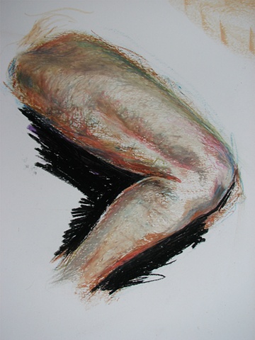 drawing of leg by Chris Mona