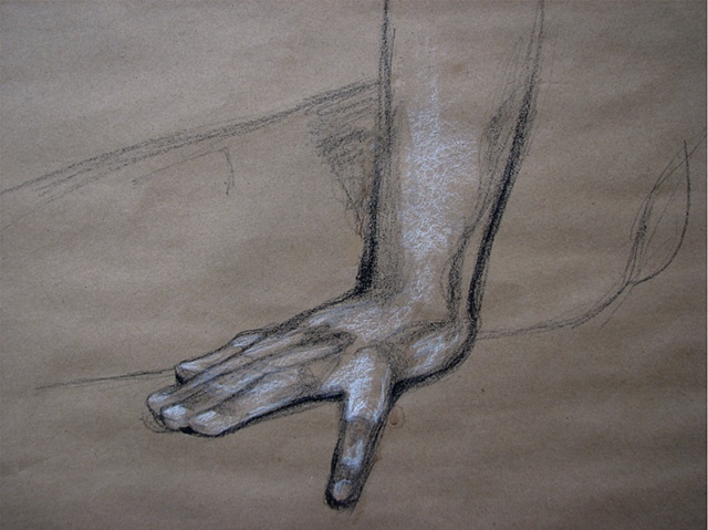 drawing of Male Hand by Chris Mona