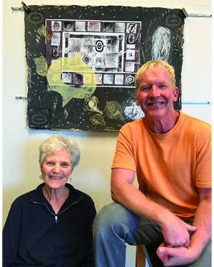 Helen Frederick and Chris Mona with "Traces Left Behind" at Aqua Regia Press