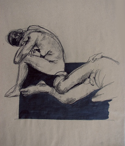 drawing of nude couple by Chris Mona