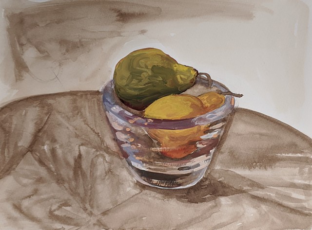 Pears in a bowl