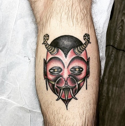 Tattoo uploaded by Pawel Tabacki  tattoo traditional oldschool  neotraditional devil skull  Tattoodo