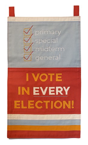 embroidery art fiber art activist art craftivism vote 2020 election