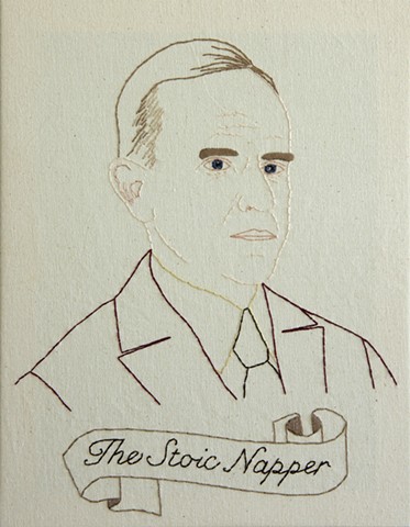  Calvin Coolidge embroidery fiber art US Presidents american history
