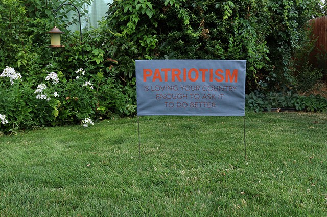 fiber art activist art craftivism pandemic lawn sign quarantine art embroidery art