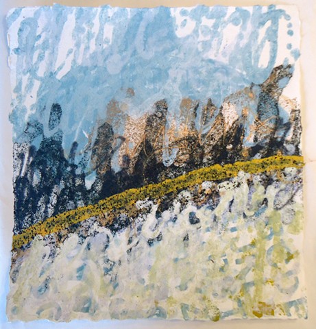 abstract landscape pulp painting