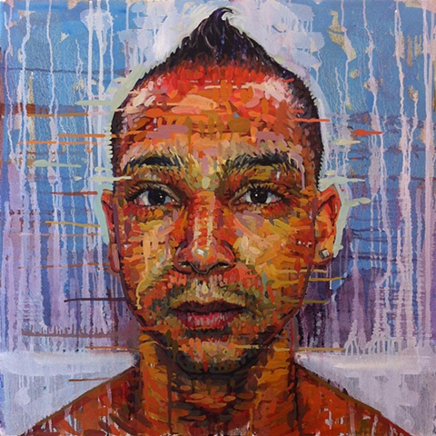 mohawk, portrait, face, head, painting, Matthew Ivan Cherry