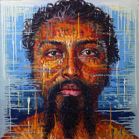 Painting of a man w a beard