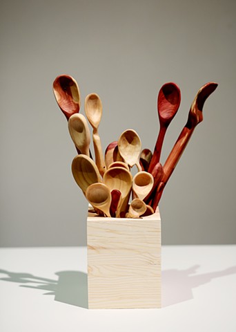 CURATORIAL

HOME EC

June 2-28, 2014
The Cullis Wade Depot Gallery
Mississippi State University
Starkville, Mississippi

Marty Haug
Spoons
2013-14
Cedar, poplar, pine