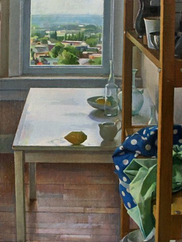 Studio Table and Shelves with Distant Landscape