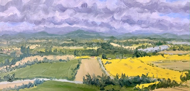 Landscape painting, southern france painting, plein air, alla prima painting, contemporary landscape