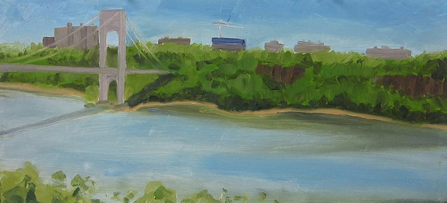 George Washington Bridge, hudson river, new york paintings