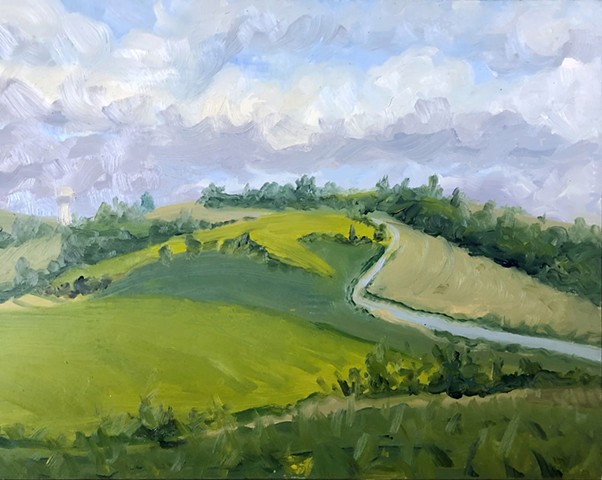 Landscape painting, southern france painting, plein air, alla prima painting, contemporary landscape