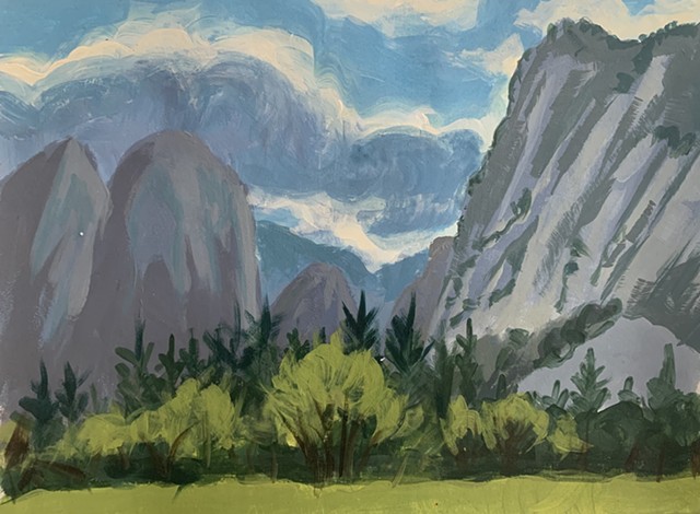 Landscape painting, plein air, alla prima painting, california landscape, Yosemite painting, contemporary landscape
