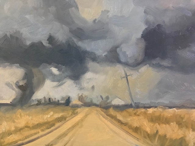 landscape painting, climate change, alla prima painting