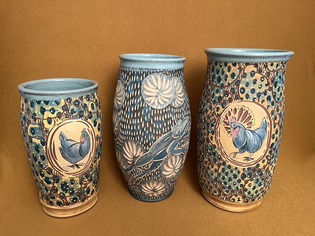 Vases, cups etc