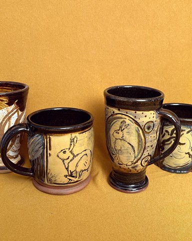 Smokey rabbit mugs