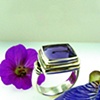 Sterling Silver ring with custom cut select Amethyst.