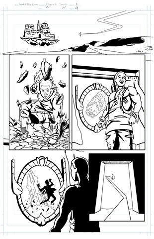 "The Legend of Blue Cosmic" issue 1, page 4 inks