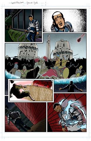 "The Legend of Blue Cosmic" issue 1, page 1 colors