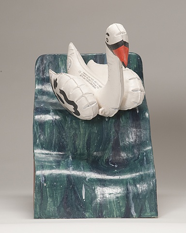 Slippery Slope, slant step ceramic art by Linda S Fitz Gibbon
