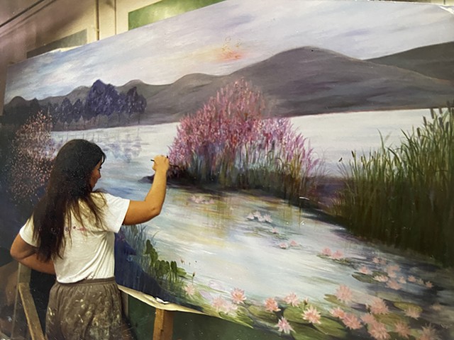 18' x 8" site-specific mural Oil on Canvas