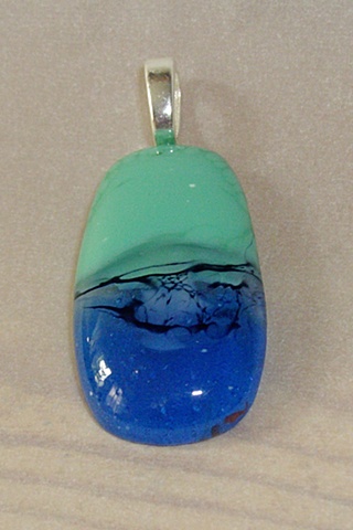 unique fused recycled glass pendant
