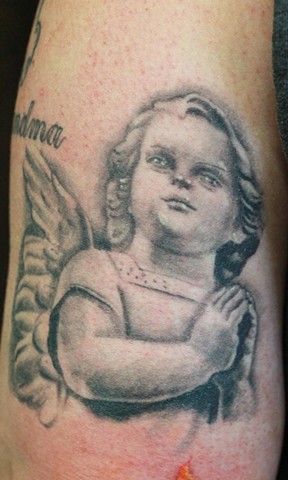 Animal Farm Tattoos Chicago Tatuajes Healed Baby Angel Tattoo