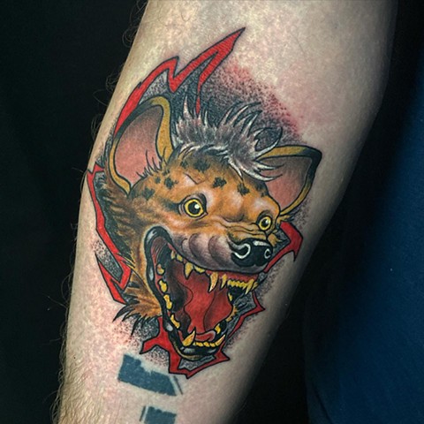 Hyena Tattoo - Darius Lipinski / Animal Farm Tattoo Chicago