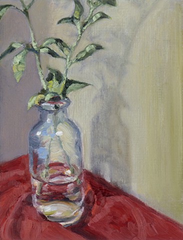 "Bush Snapdragon in Glass Vase"