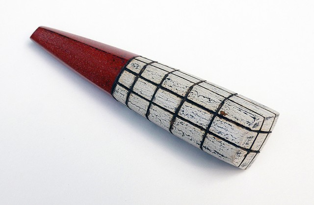 Red and White Net Taper Brooch