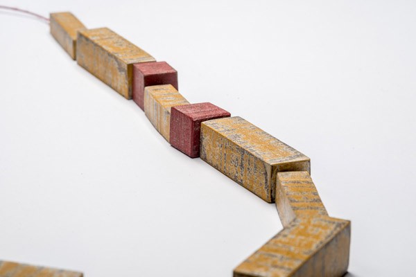 Wood Blocks Necklace, detail